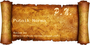Putnik Norma névjegykártya
